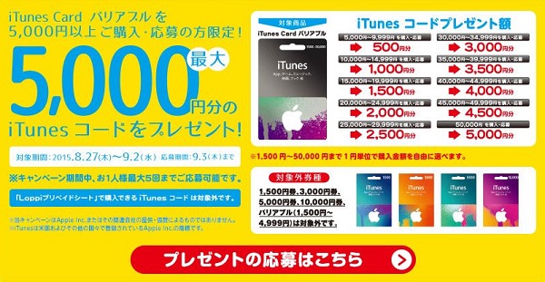 いまitunes Cardを買うならローソンがお得 最大5000円分還元キャンペーン中 期間限定9 2まで Mitok ミトク