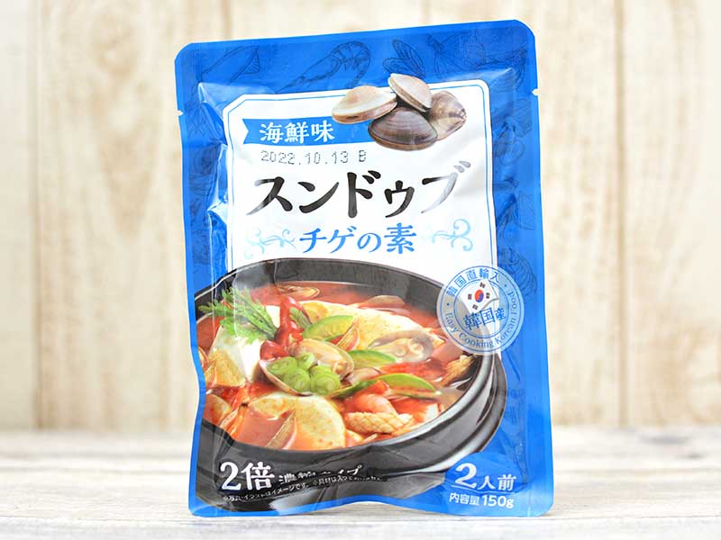 業務スーパーの『スンドゥブチゲの素 海鮮味』はひとり鍋向けのマイルド旨辛スープ